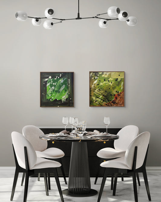 Astratto Acrilico su tela 50 x 50 x 2 Coppia
